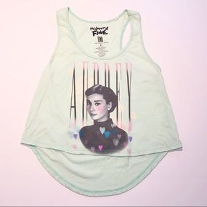 Mint Audrey Hepburn Heart Hi Low Tank